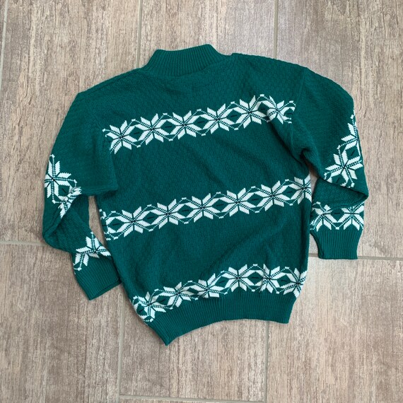 Vintage 90s Long Sleeve Sweater, Emerald Green, W… - image 3