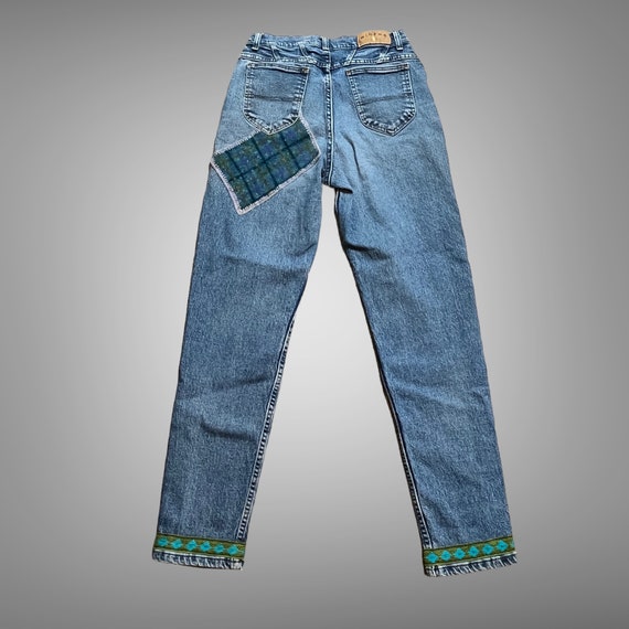 SALE: Nice Worn Reworked Patched LEE Riders Jeans… - image 4