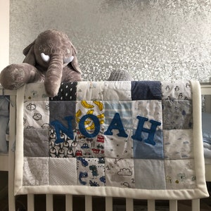 Keepsake Memory Blanket- Memory Quilt- Made from baby clothes- Personalised gift-nursery gift