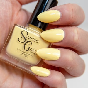 Lemon Chiffon - Light yellow nail polish -  Vegan