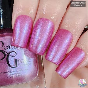 Unicorn - Shimmery Pink - Pink Nail Polish - Iridescent Pink - Vegan
