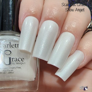 Snow Angel - Shimmery White Nail Polish -  Vegan