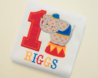 Circus Birthday, Elephant Birthday, Boys Circus Shirt, Circus Tent Shirt, Matching Sibling, Personalized Shirt, Applique Birthday, Birthday