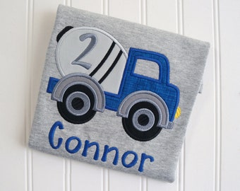 Embroidered Cement Mixer Birthday Shirt, Custom Construction Outfit