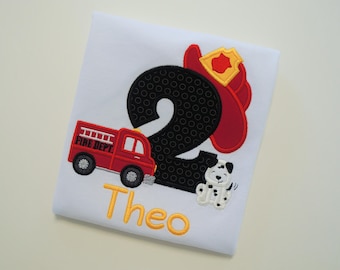 Firefighter Birthday Shirt, Fire Truck Birthday, Dalmatian Birthday Shirt, Fireman Dalmatian, Fireman Birthday, Fire Hat Shirt, Firetruck