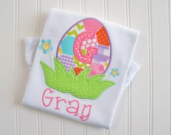 Custom Easter Applique Shirt, Embroidered Egg, Personalized Easter Outfit