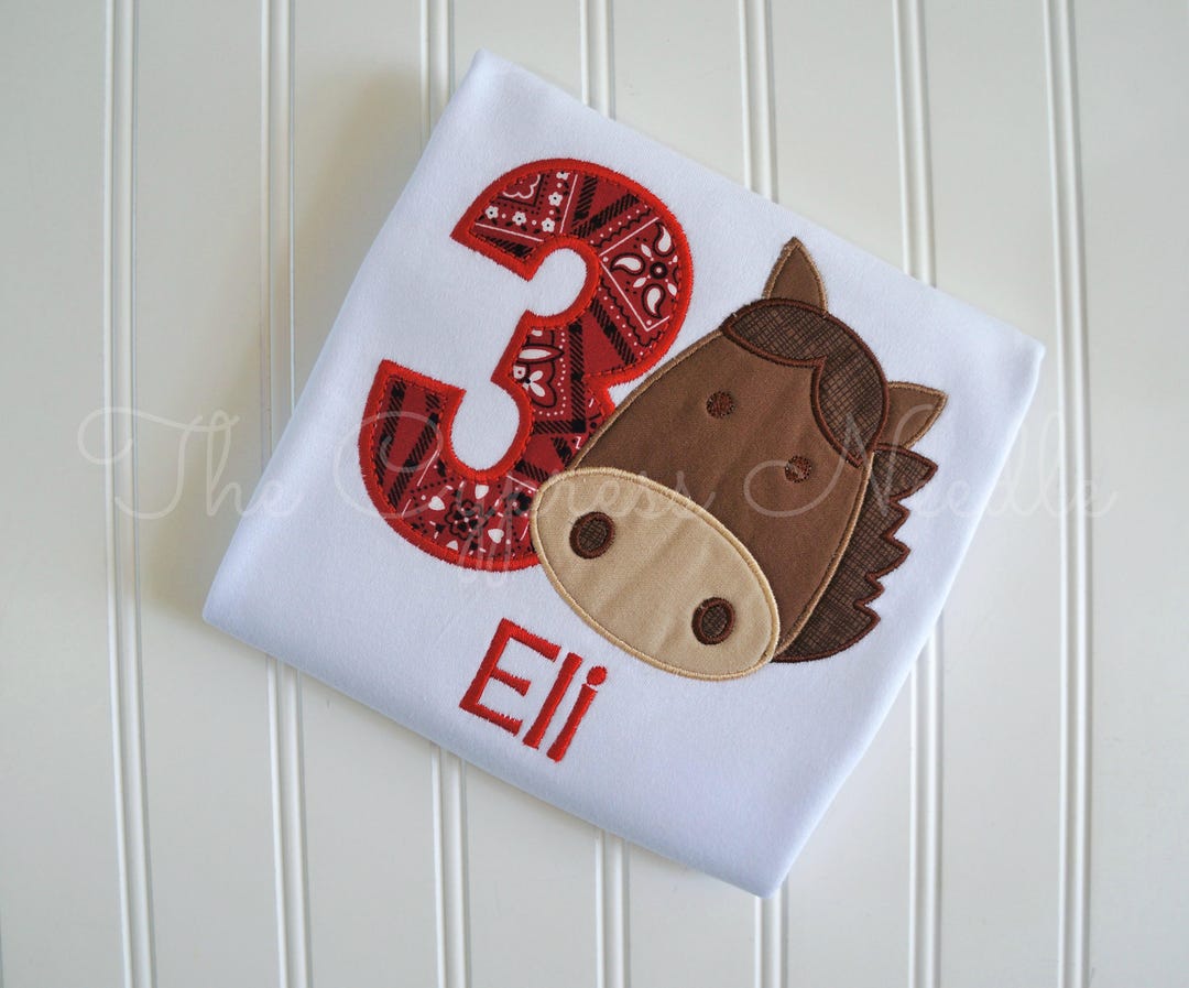 Horse Birthday Shirt Custom Horse Shirt Cowboy Birthday Etsy