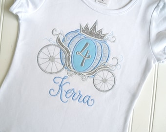 Personalized Princess Carriage Birthday Shirt, Fairytale Birthday