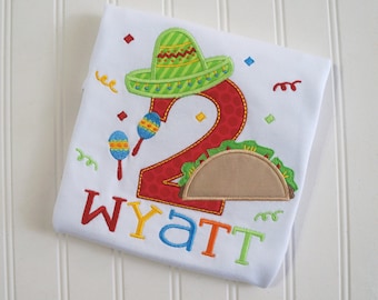 Taco TWOsday Birthday Shirt, Fiesta Applique Top