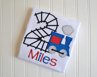 Embroidered Train 2nd Birthday Shirt, Choo Choo Applique