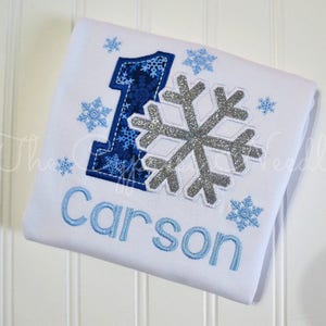 Snowflake First Birthday Shirt, Winter ONEderland Applique