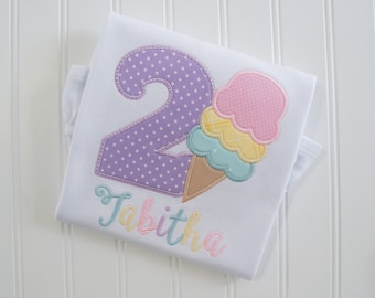 Ice Cream Cone Shirt, Ice Cream Party,  Ice Cream Shirt, Sweet One Party, Applique Shirt, Birthday Ice Cream, Ice Cream Birthday, Sweet