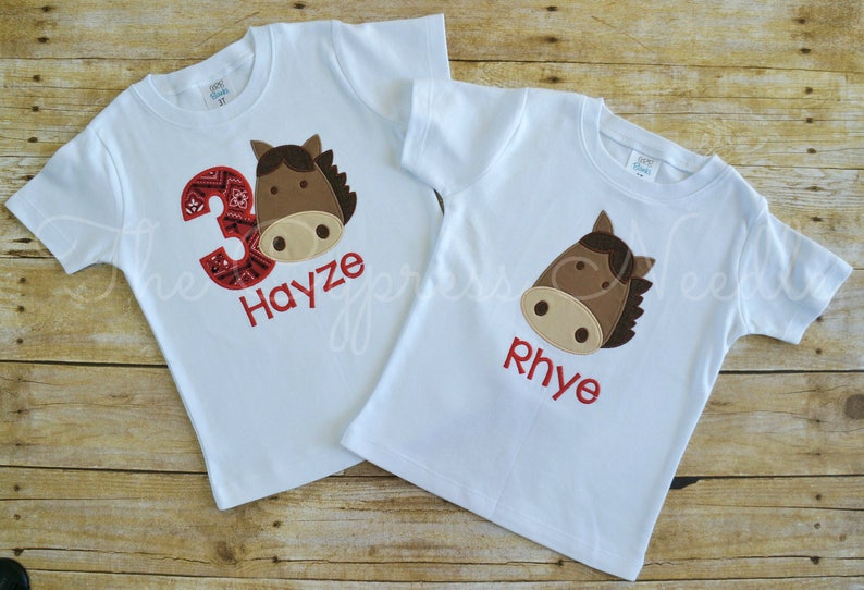 Horse Birthday Shirt Custom Horse Shirt Cowboy Birthday Etsy