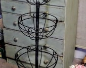 Vintage Iron Tier Plant Stand, Wrought Iron Plant Stand, French Garden Planter, Basket Stand
