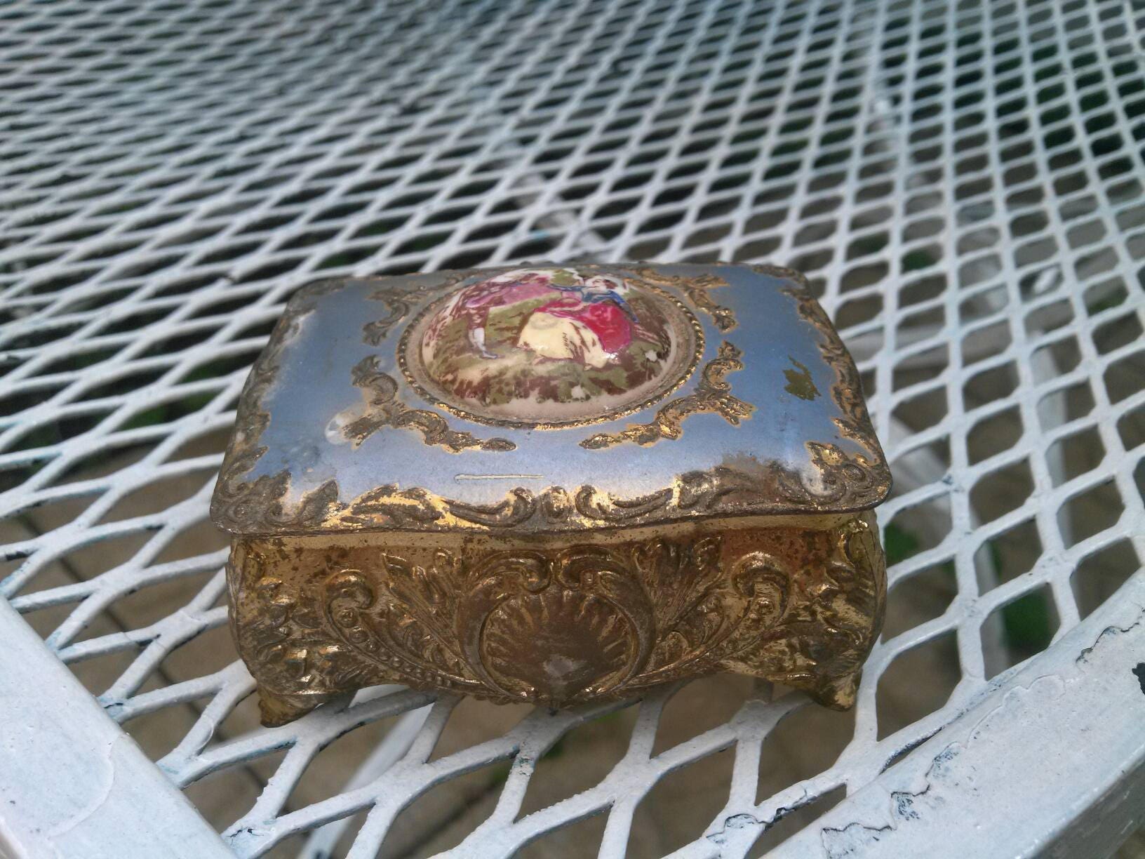 Vintage Jewel Box French Box Shabby Jewel Box French Etsy