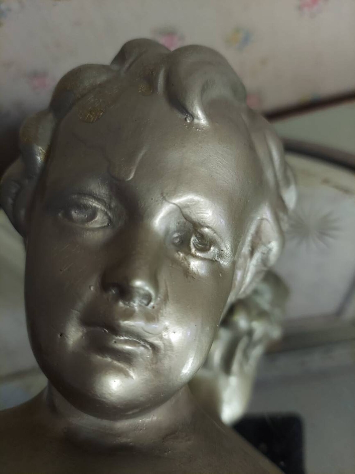 Adorable Antique Cherub Boy Bust Statue Shabby Statue Etsy