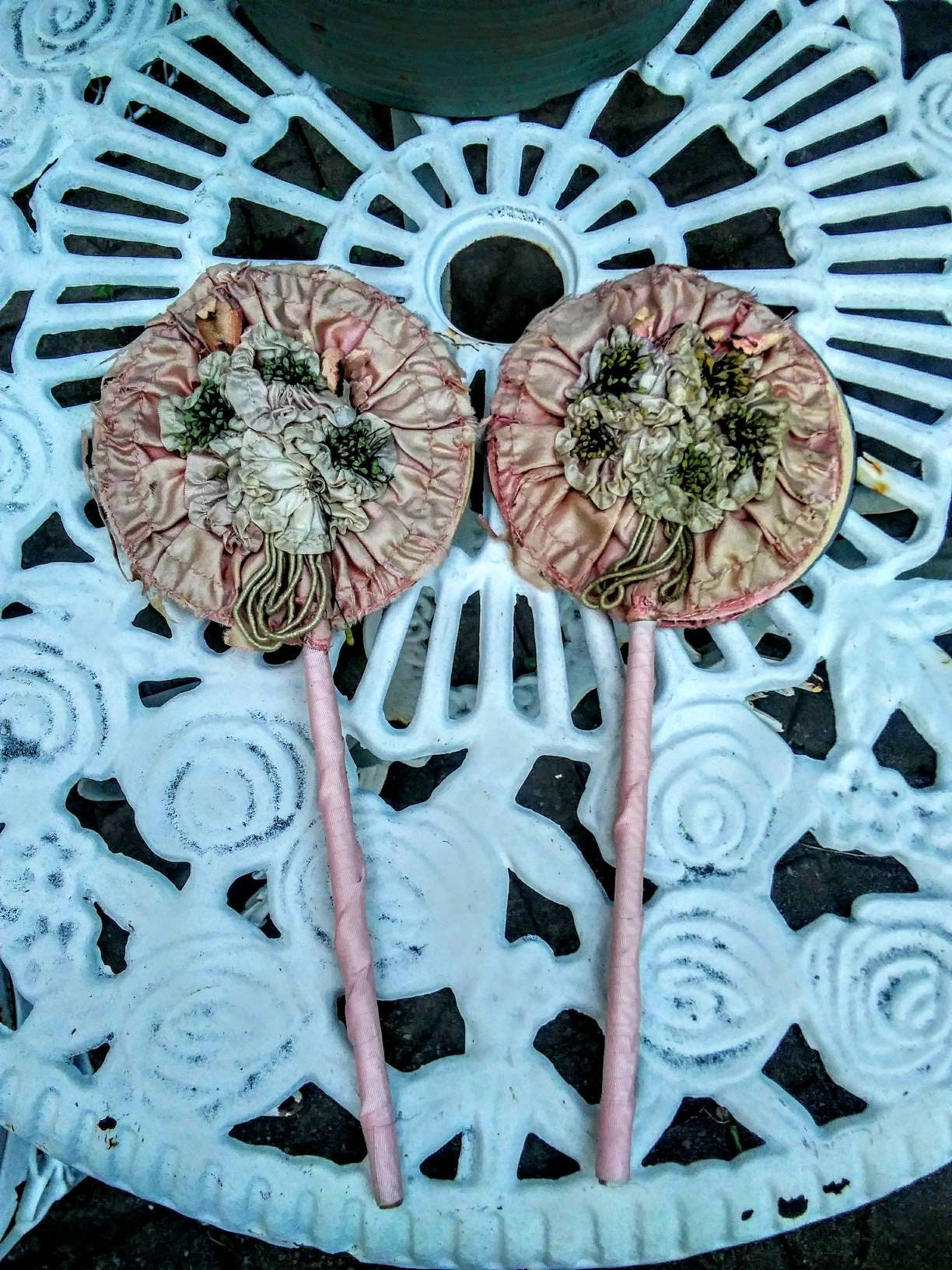 Antique Powder Wand And Mirror Set Art Deco Vanity Flapper Etsy