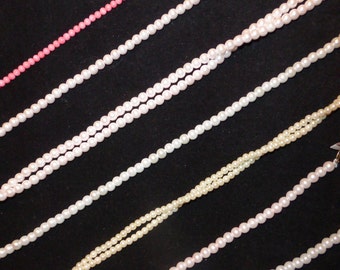 25% off SALE! 18th / 19th Century Pearl or Coral Necklace or Bracelet ~ silk ribbon tie ~ Colonial Rev War Regency Costume (JWL-N)