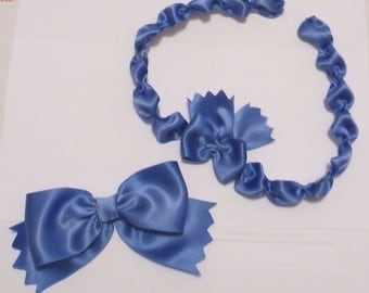 18th Century Reproduction Puffed Cap Ribbon and Breast Knot Triple Bow Set ~ Silk Satin ~ for Colonial Rev War Reenacting (ACC-ABS)
