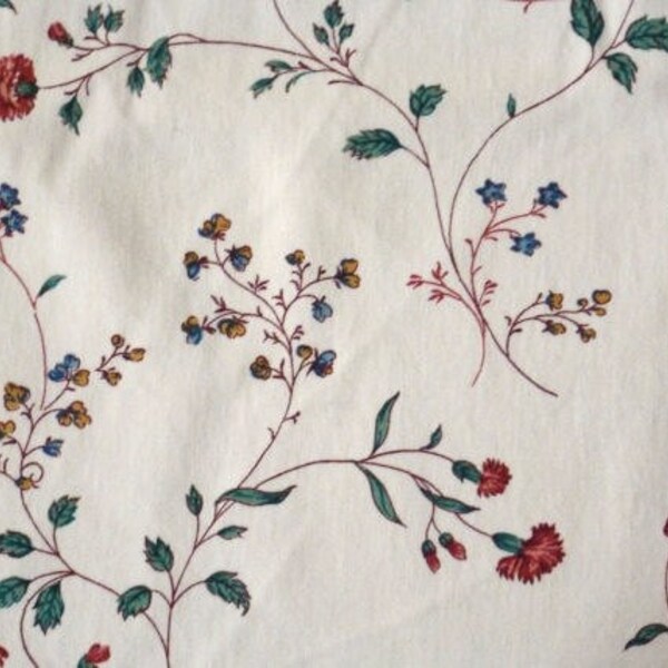 18th Century Document Reproduction Cotton Print Fabric ~ per yd ~ flowers trailing vines ~ 1770-1790 Revolutionary War clothing (FAB-WSS)