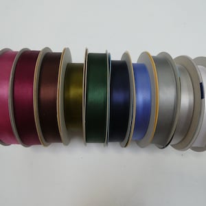 100% Seidensatinband ~ 3/4"oder 1"oder 1.5"oder 2"breit ~ doppelseitig ~ Meterware (MAT-R34)