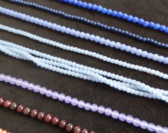 25% off SALE! 18th / 19th Century Bead Necklaces ~ silk ribbon tie ~ Colonial Rev War Regency Costume (JWL-N)