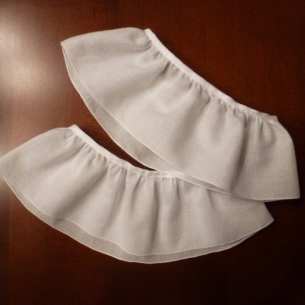 CUSTOM 18th Century Hand-Sewn White Cotton Muslin Sleeve Elbow Ruffles ~ 2 fabric options ~ Colonial Rev War Reenacting Costume (ACC-RC1,2)
