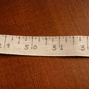 36" Hand-Numbered Linen Tape Measure ~ "Old Fashioned" Style for Colonial Revolutionary War or Civil War Reenacting (SA-LM) image 2