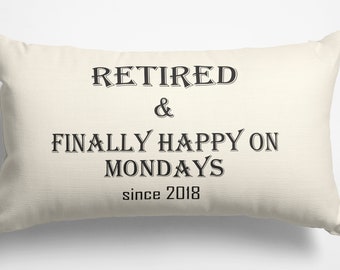Coworker Retirement Gift for Women: Funny Personalized Pillow in 8 Designs