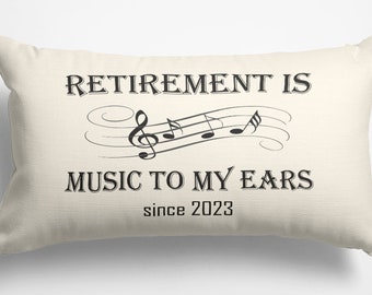 Personalized Retirement Gift:  Custom Pillow for Music Teacher or Coworker