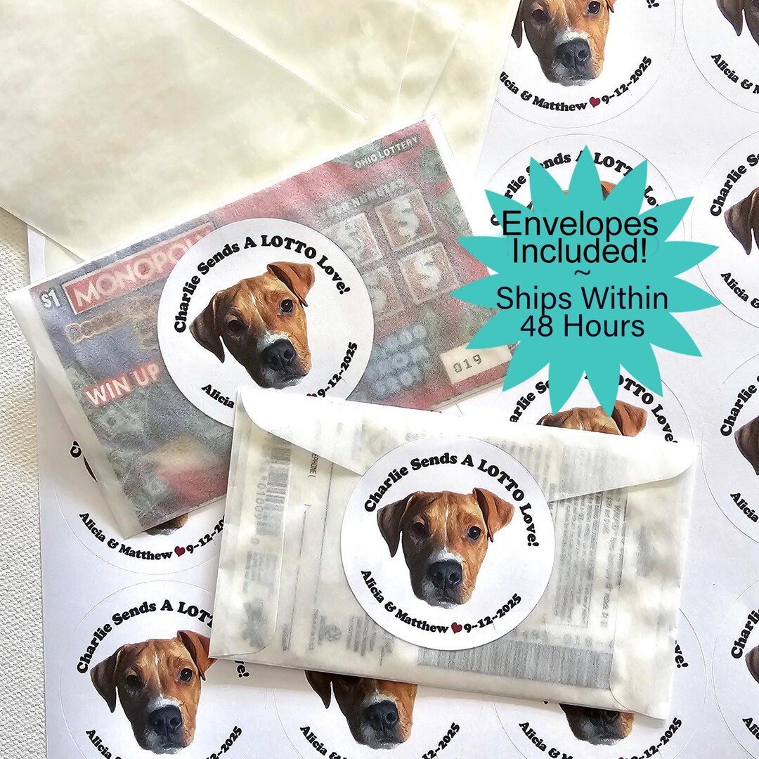 Dog Ticket Vip Custom Dog Wedding Lottery Ticket Stickers, Personalized Pet Favor ...