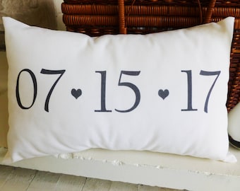 Engagement Gift Save The Date Pillow for Wedding and Anniversary Gift