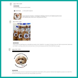 Custom Pet Wedding Favor Stickers and Bags, Personalized Doggie Bag Labels, Pet Photo Favors bild 2
