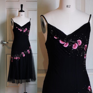 Xscape 90s Bias Cut Cowl Neck Silk Beaded Dress - Etsy
