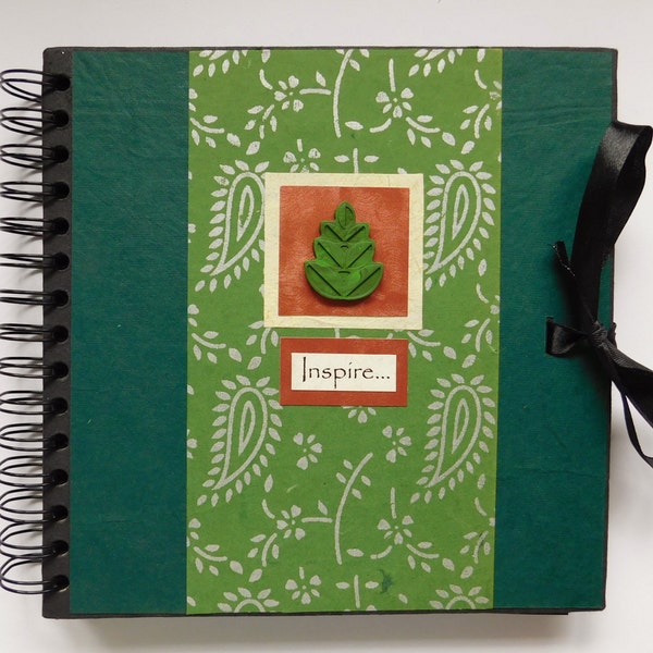 Leaf Print Ringbound Scrapbook, Woodland Photo Album, Blank Notebook, Wedding Gift, Summer Birthday Gift For Her, Teacher Book Gift..