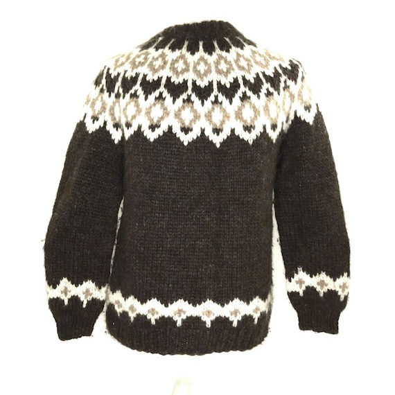 Mens Wool Sweater Icelandic Fair Isle Nordic Fishe