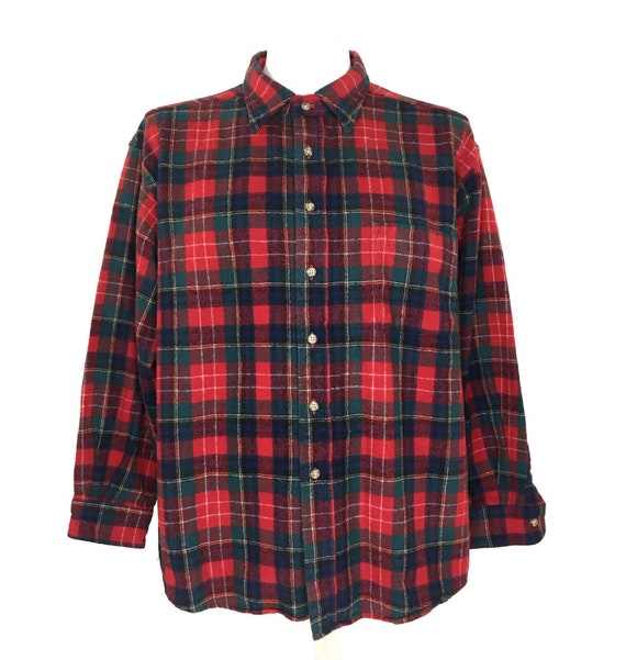 1990s PENDLETON Plaid Vintage Button Down Lodge Shirt Size Medium