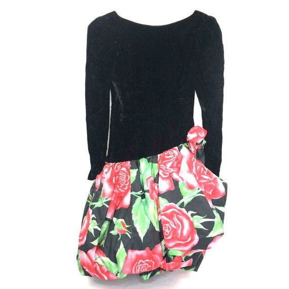 Handmade Dress Velvet 80s Prom Crinoline Floral Bu