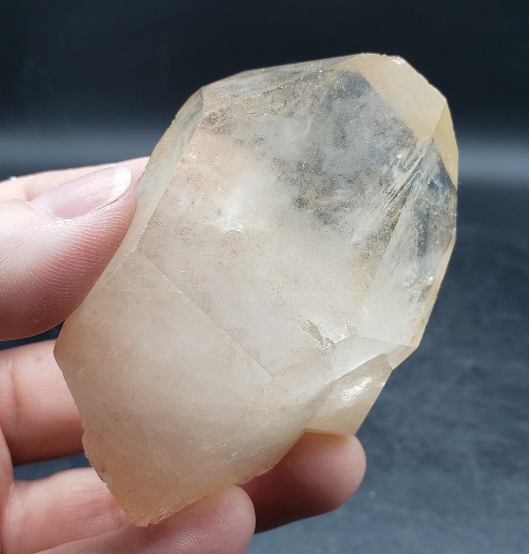 Diamantina Tabby Peach Colored Quartz Crystal Cluster / Natural Raw