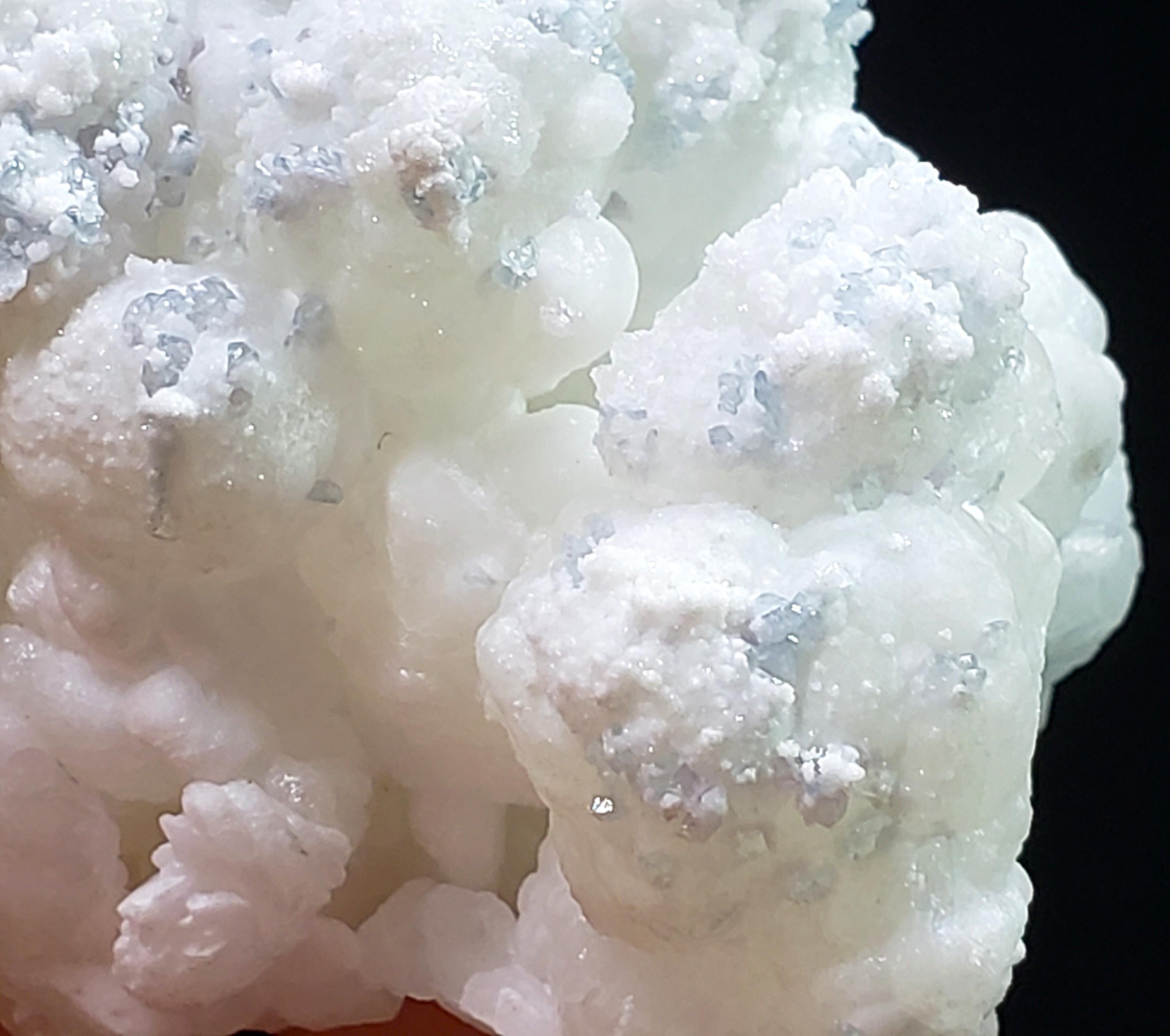 Hydrozincite Crystal Cluster With Blue Celestine Crystals