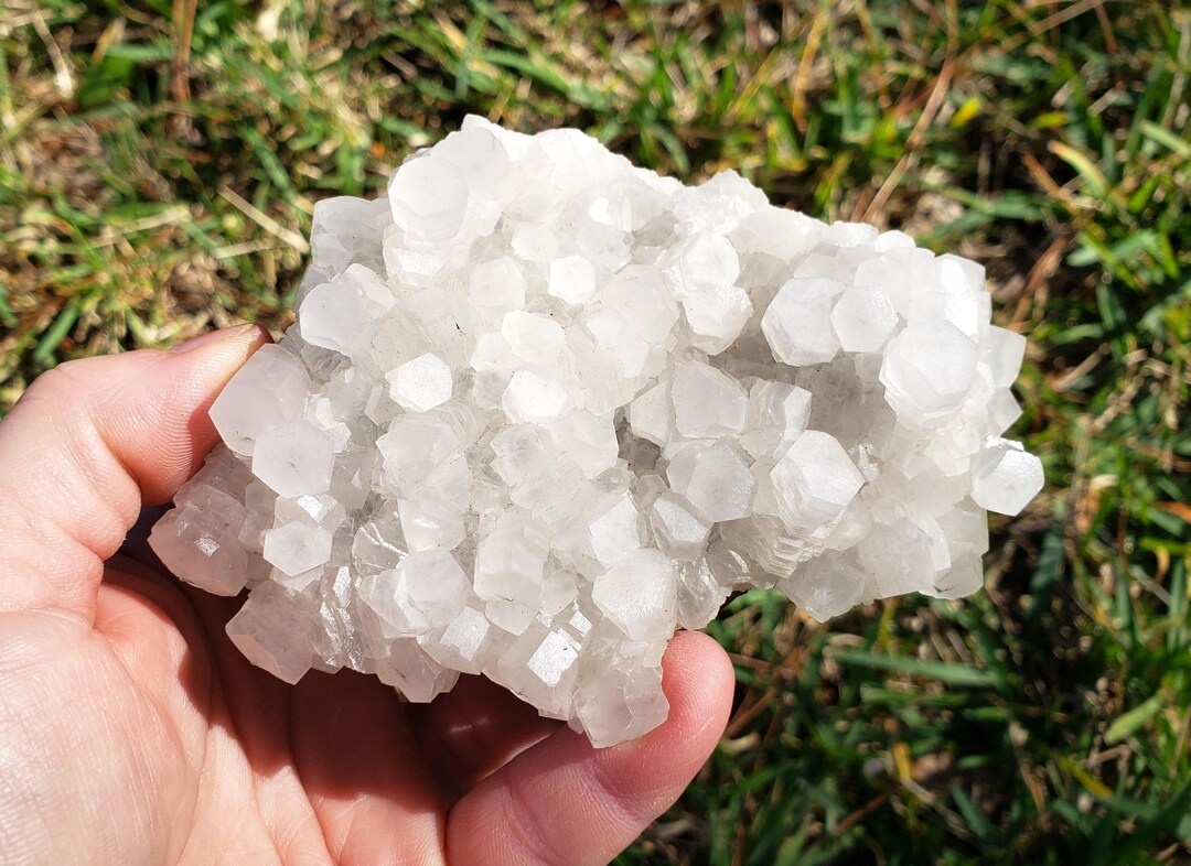 4.8 In. Colorless Stacked Calcite Colmns With Triangular Golden ...