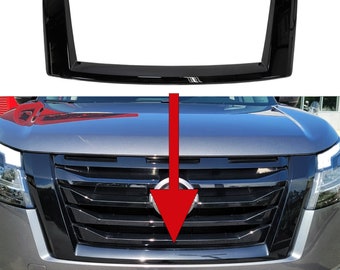 Black ABS Grille Grill Insert Overlay Trim 1 Piece Chrome Delete FOR Nissan Pathfinder 2022 2023 2024