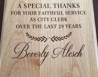 8" x 10"  Laser Engraved wood  Plaque, Custom Plaque,