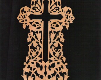 Laser Cut Celtic Wood Cross made from 1/8 Birch