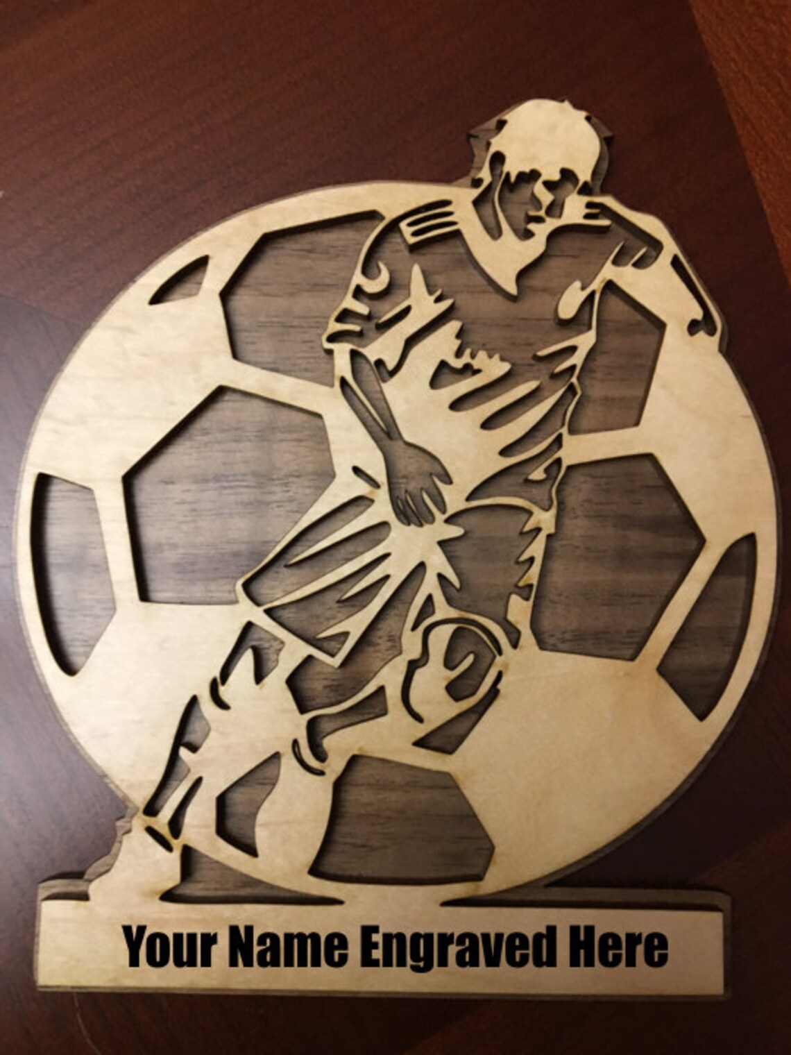 Custom Soccer Trophy Wall Plaque/scroll Saw Plaque/laser Cut Etsy