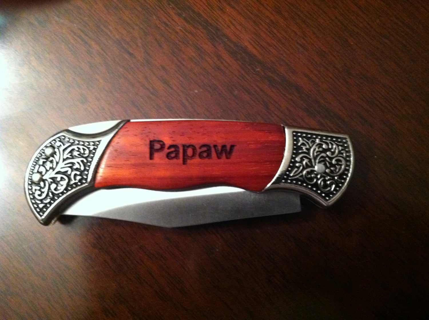 Rosewood Laser Engraved Hunting Knife Personalized with Name Etsy