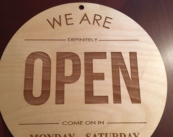 Laser Engraved Custom Open Business Sign Ohio State Shaped - Etsy