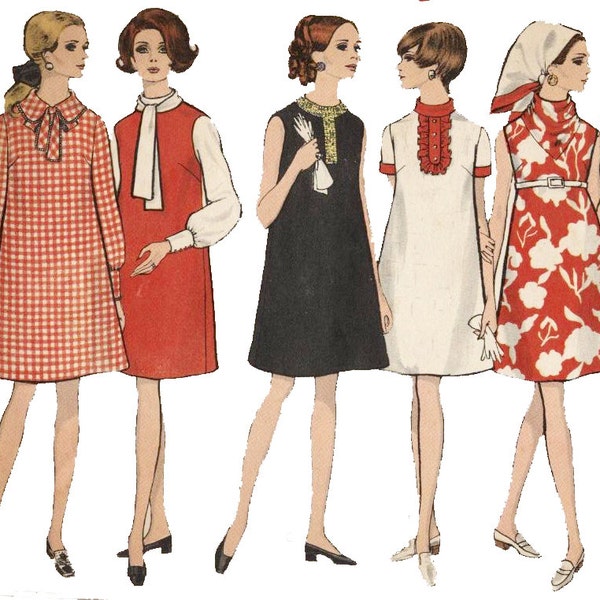 Vogue Pattern 7500 Maternity A-line dress with or without contrast, has neckline and sleeve variations Sizes 10 Bust 32.5" Hip 34.5"