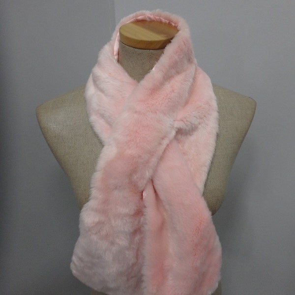 Pink Beaver Faux Fur collar / scarf for coat 46" x 5" 27480