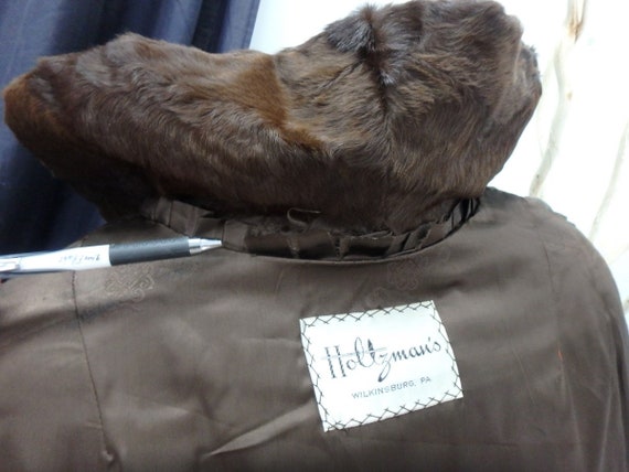 Broadtail Real Fur Brown Coat Jacket Large 45314 - image 7